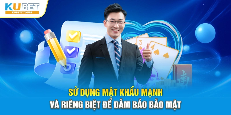 Sử dụng mật khẩu mạnh và riêng biệt để đảm bảo bảo mật
